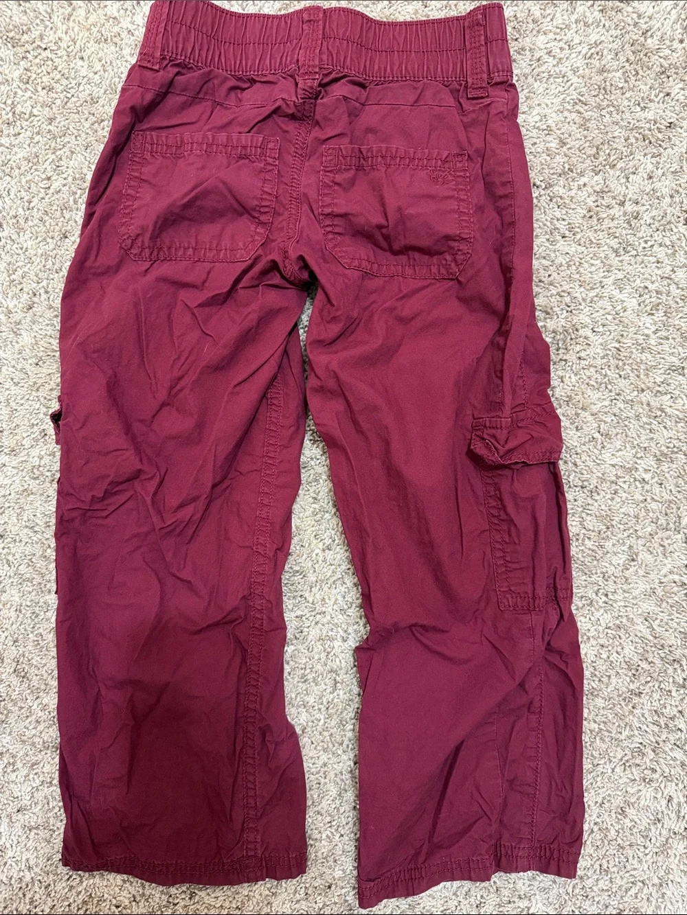 Justice Girls Burgundy Cargo Joggers Size 6